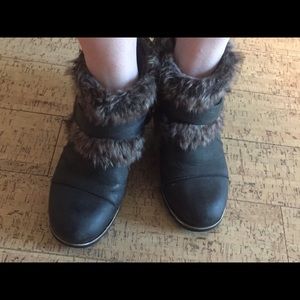Furry Sorel Ankle Boots
